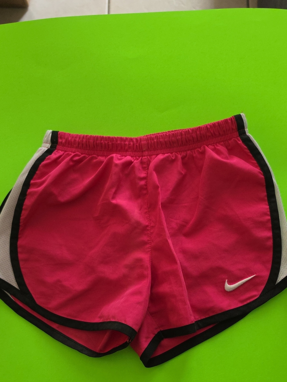 Nike Hot Pink Girls' Athletic Shorts with Black & White Trim